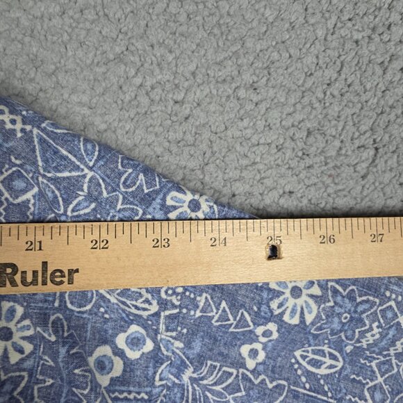 Op Sport Camp Shirt Mens Size 2XL Blue Hawaiian Floral All Over Print Cotton VTG - Picture 10 of 11